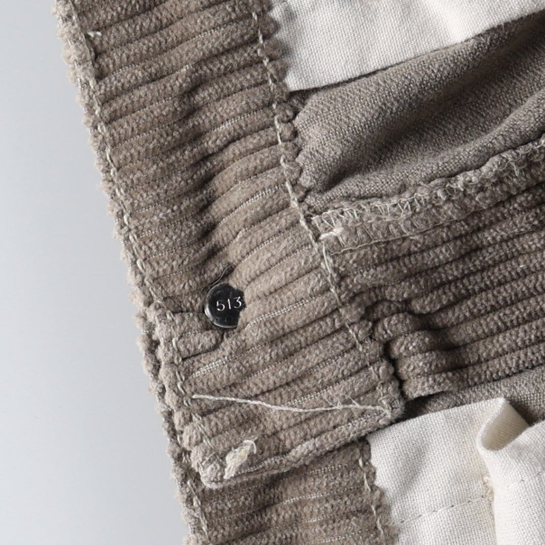 1990'S Levi's Silver Tab Baggy Corduroy Pants, Made in USA, Men's Size W31 (approx.), Vintage cotton beige type brown Vintage Second Hand