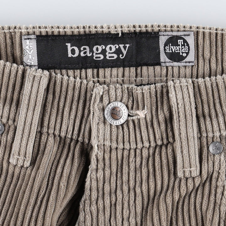 1990'S Levi's Silver Tab Baggy Corduroy Pants, Made in USA, Men's Size W31 (approx.), Vintage cotton beige type brown Vintage Second Hand