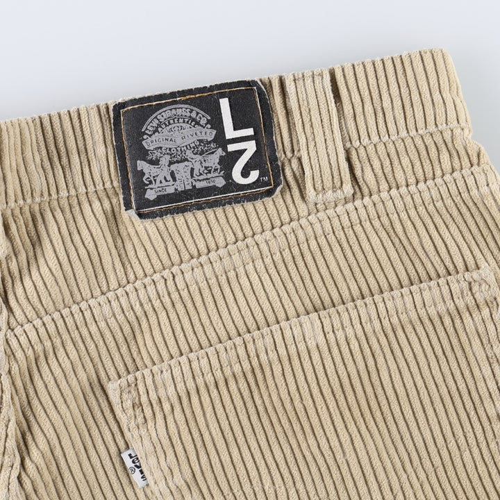 1990'S Levi's 00505-0276 Corduroy Pants, Made in USA, Men's Size W36 (approx.) cotton Beige type Vintage Second Hand
