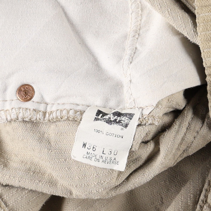 1990'S Levi's 00505-0276 Corduroy Pants, Made in USA, Men's Size W36 (approx.) cotton Beige type Vintage Second Hand