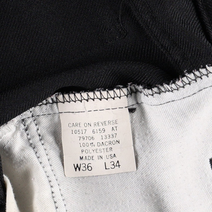 ~1990'S Levi's 10517-6159 Slacks Pants, Made in USA, Men's W36 (approx.), Vintage polyester black type Vintage Second Hand