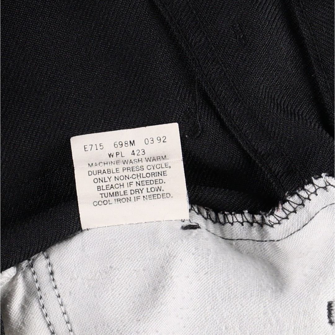 ~1990'S Levi's 10517-6159 Slacks Pants, Made in USA, Men's W36 (approx.), Vintage polyester black type Vintage Second Hand