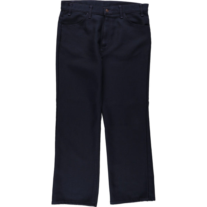 1990'S Levi's 10517-6117 Flare Pants, Made in USA, Men's W35 (approx.), Vintage polyester navy blue type Vintage Second Hand