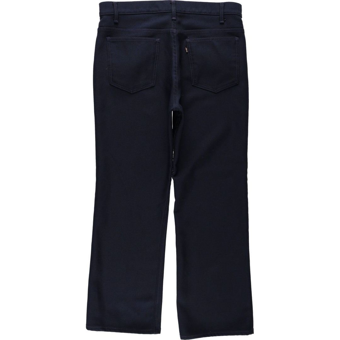1990'S Levi's 10517-6117 Flare Pants, Made in USA, Men's W35 (approx.), Vintage polyester navy blue type Vintage Second Hand