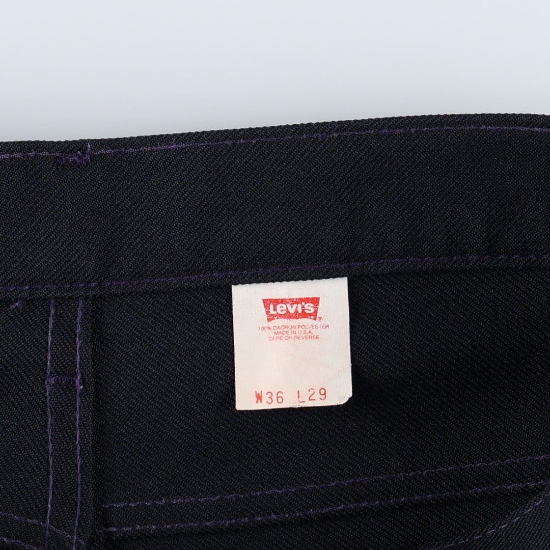 1990'S Levi's 10517-6117 Flare Pants, Made in USA, Men's W35 (approx.), Vintage polyester navy blue type Vintage Second Hand
