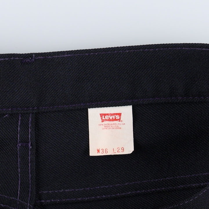 1990'S Levi's 10517-6117 Flare Pants, Made in USA, Men's W35 (approx.), Vintage polyester navy blue type Vintage Second Hand