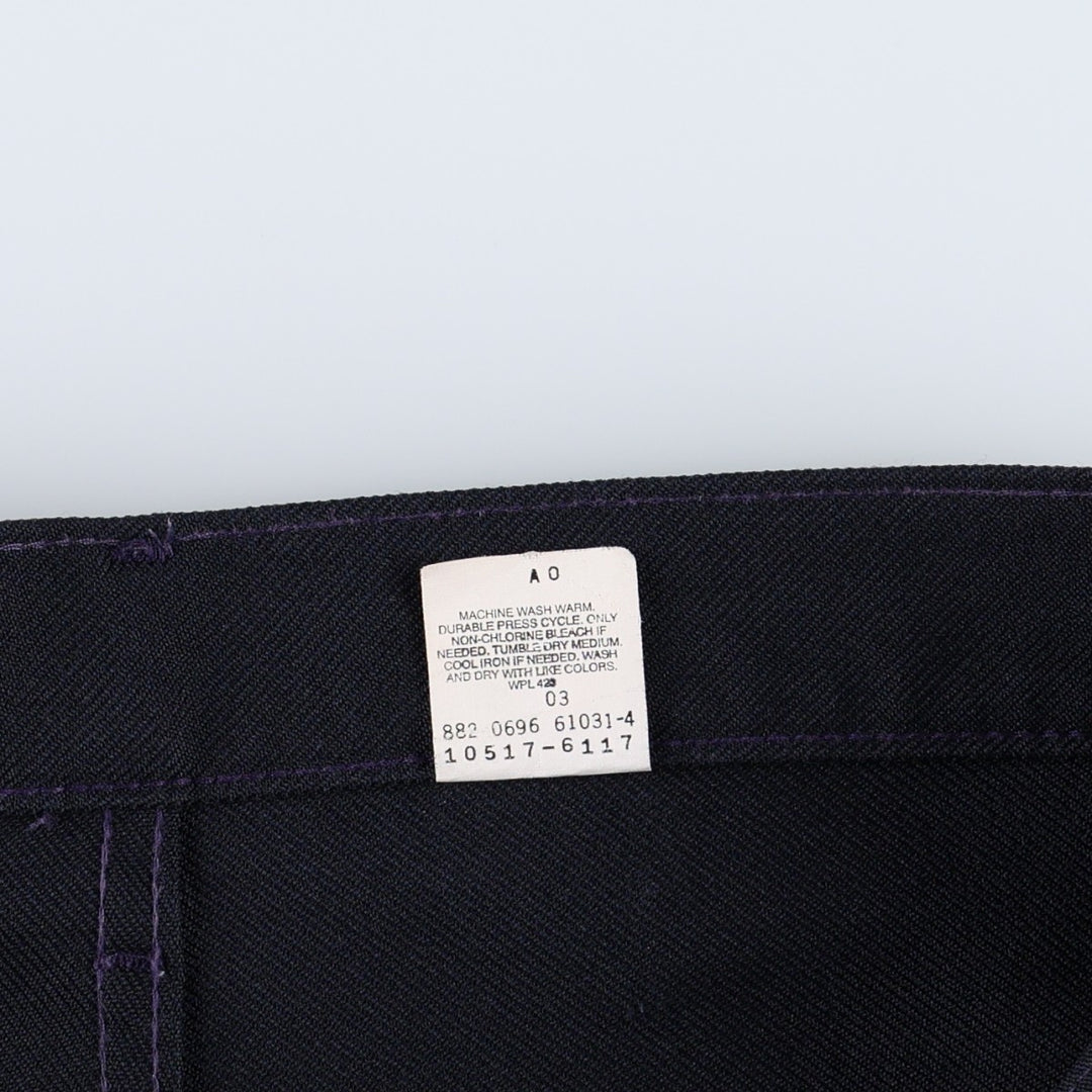 1990'S Levi's 10517-6117 Flare Pants, Made in USA, Men's W35 (approx.), Vintage polyester navy blue type Vintage Second Hand