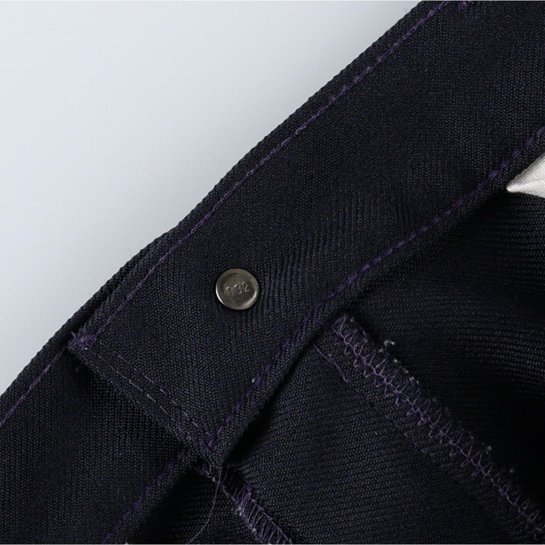 1990'S Levi's 10517-6117 Flare Pants, Made in USA, Men's W35 (approx.), Vintage polyester navy blue type Vintage Second Hand