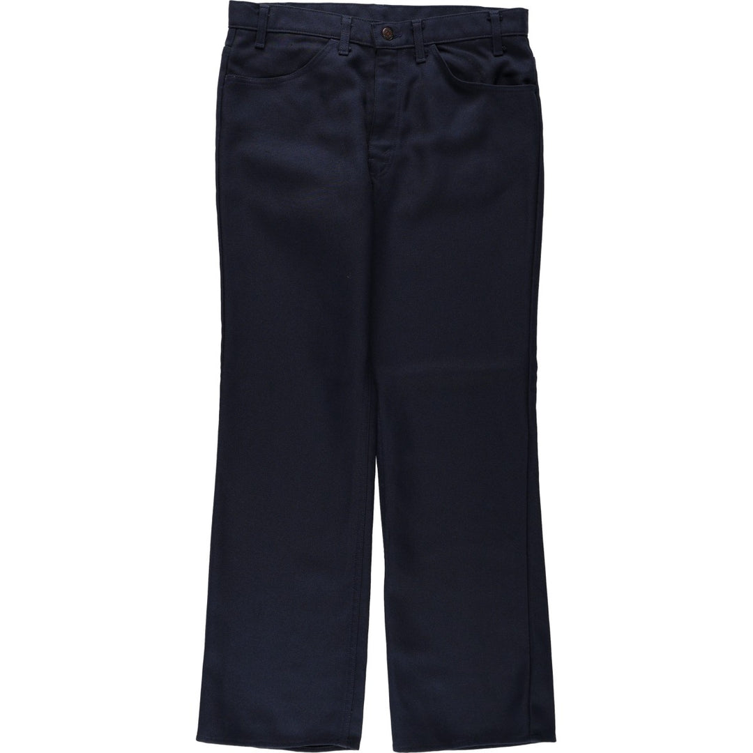 1990'S Levi's 10517-6117 Flare Pants, Made in USA, Men's Size W33 (approx.), Vintage polyester navy blue type Vintage Second Hand