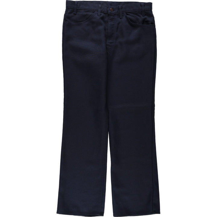 1990'S Levi's 10517-6117 Flare Pants, Made in USA, Men's Size W33 (approx.), Vintage polyester navy blue type Vintage Second Hand