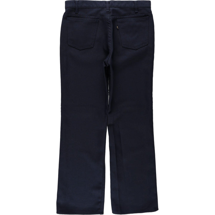 1990'S Levi's 10517-6117 Flare Pants, Made in USA, Men's Size W33 (approx.), Vintage polyester navy blue type Vintage Second Hand