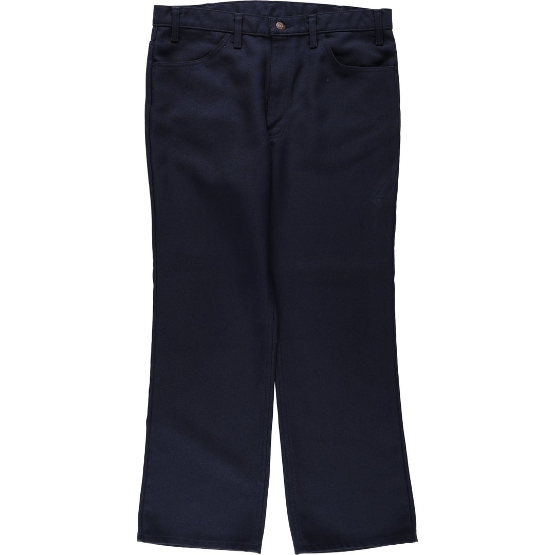 1990'S Levi's 10517-6117 Flare Pants, Made in USA, Men's Size W36 (approx.), Vintage polyester navy blue type Vintage Second Hand