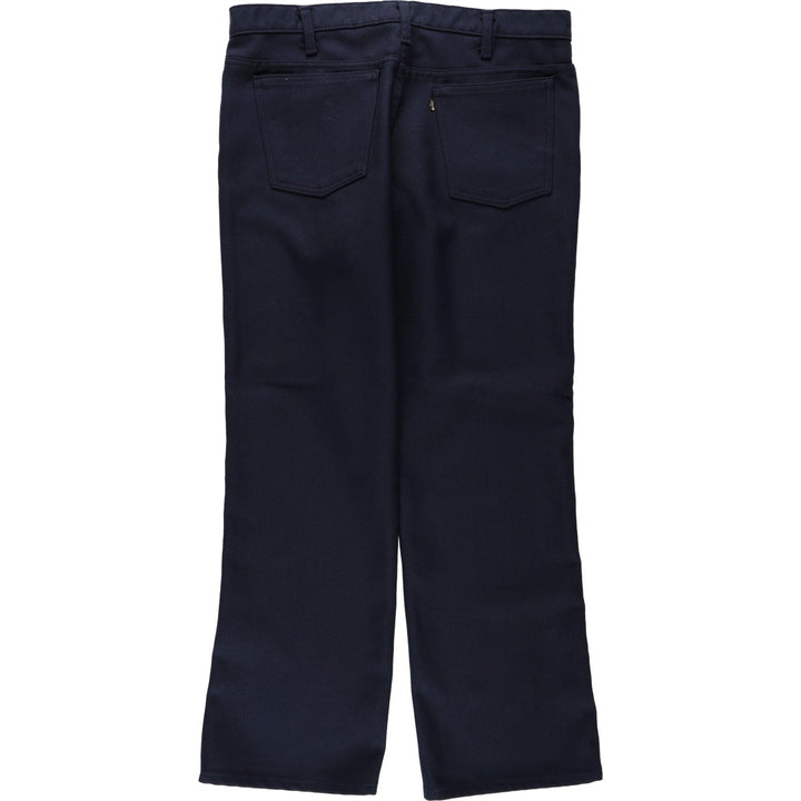 1990'S Levi's 10517-6117 Flare Pants, Made in USA, Men's Size W36 (approx.), Vintage polyester navy blue type Vintage Second Hand