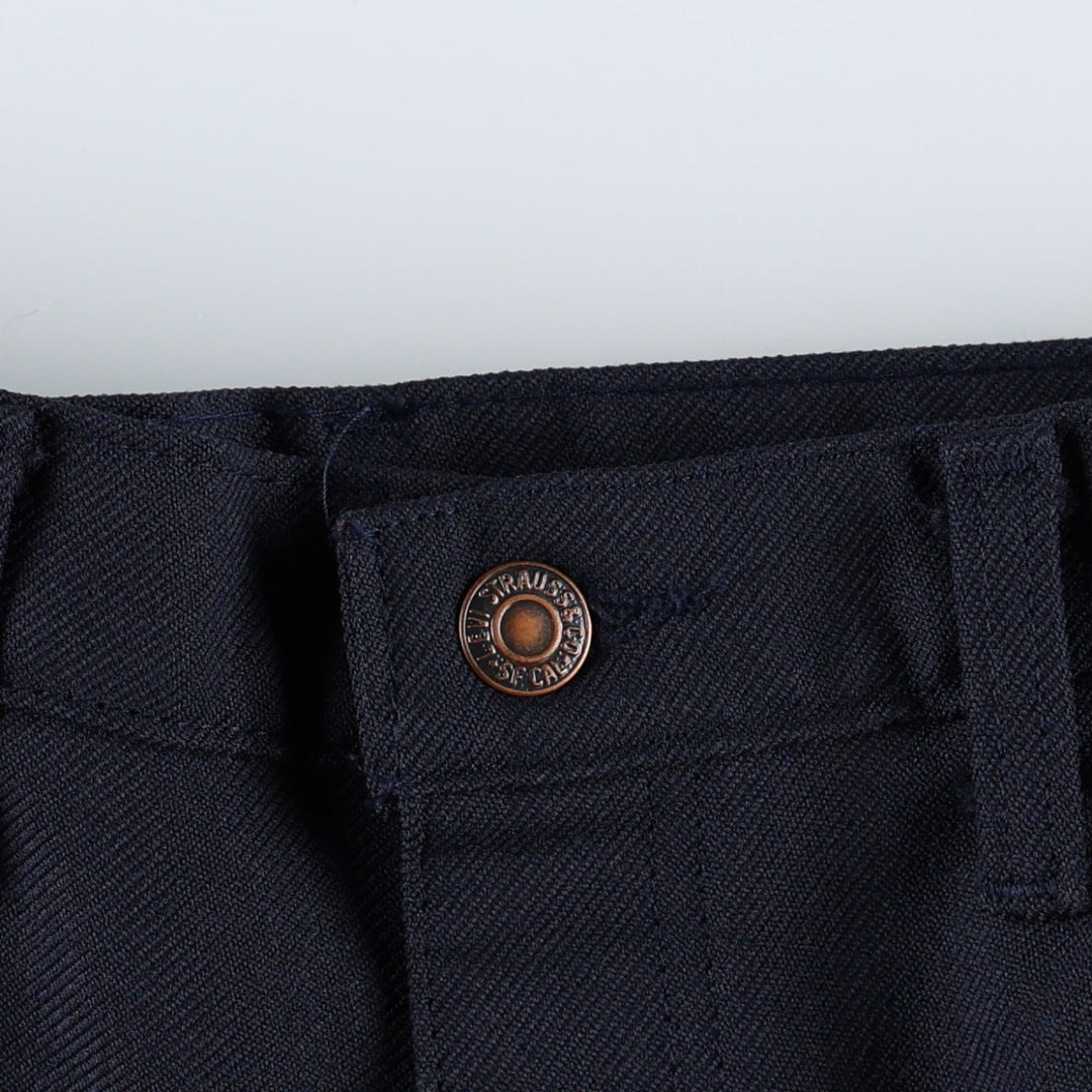 1990'S Levi's 10517-6117 Flare Pants, Made in USA, Men's Size W36 (approx.), Vintage polyester navy blue type Vintage Second Hand