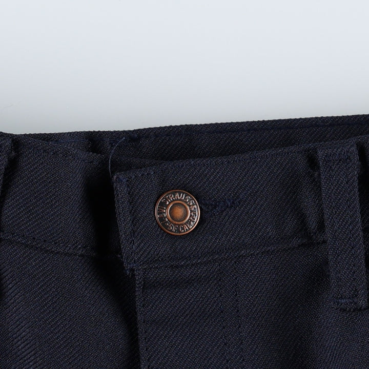 1990'S Levi's 10517-6117 Flare Pants, Made in USA, Men's Size W36 (approx.), Vintage polyester navy blue type Vintage Second Hand