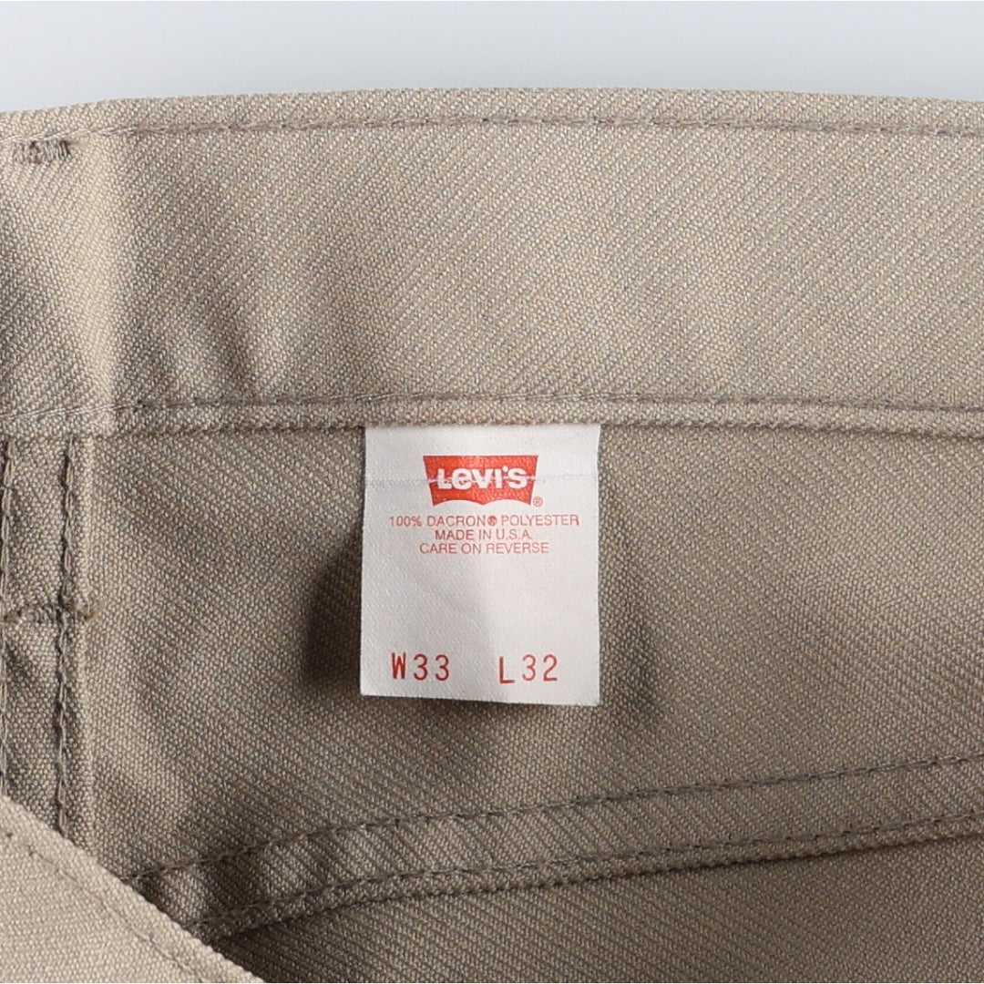 1990'S Levi's 10517-6122 slacks, made in USA, men's size W32 (approx.), vintage. polyester Beige type Vintage Second Hand