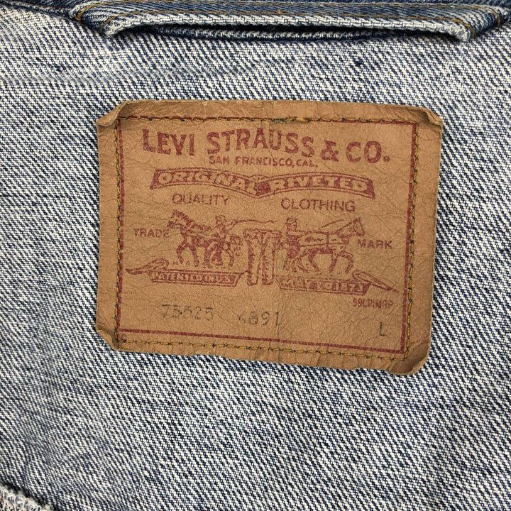 90s-00'S Levi's 75525-4891 Denim Jacket (Men's Size L equivalent) Vintage unclear blue type Vintage Second Hand