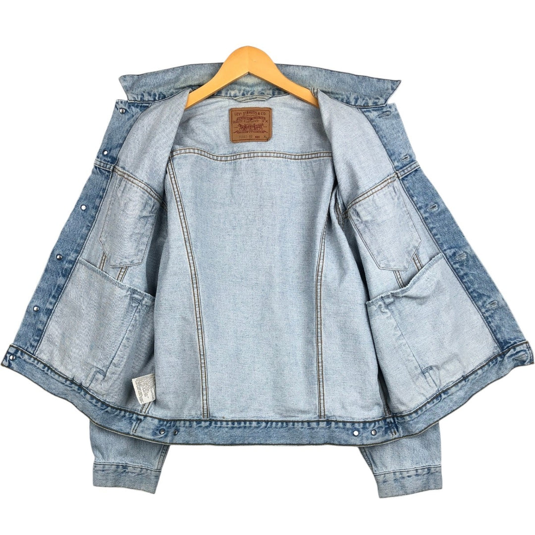 90'S Levi's 70503-02 Euro Model Denim Jacket, Men's XL, Vintage cotton blue type Vintage Second Hand