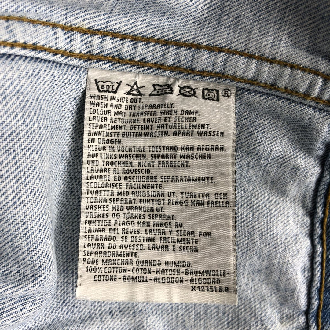 90'S Levi's 70503-02 Euro Model Denim Jacket, Men's XL, Vintage cotton blue type Vintage Second Hand