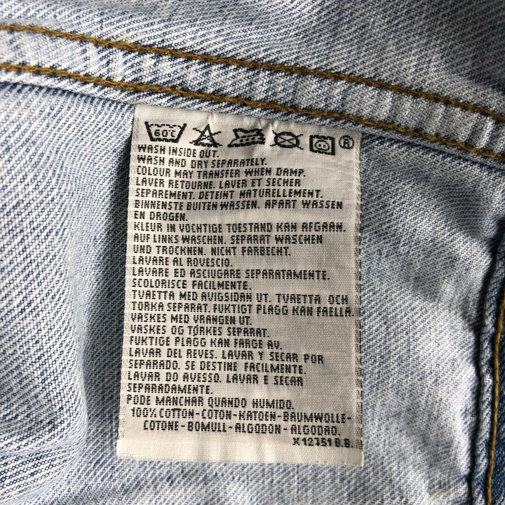 90'S Levi's 70503-02 Euro Model Denim Jacket, Men's XL, Vintage cotton blue type Vintage Second Hand