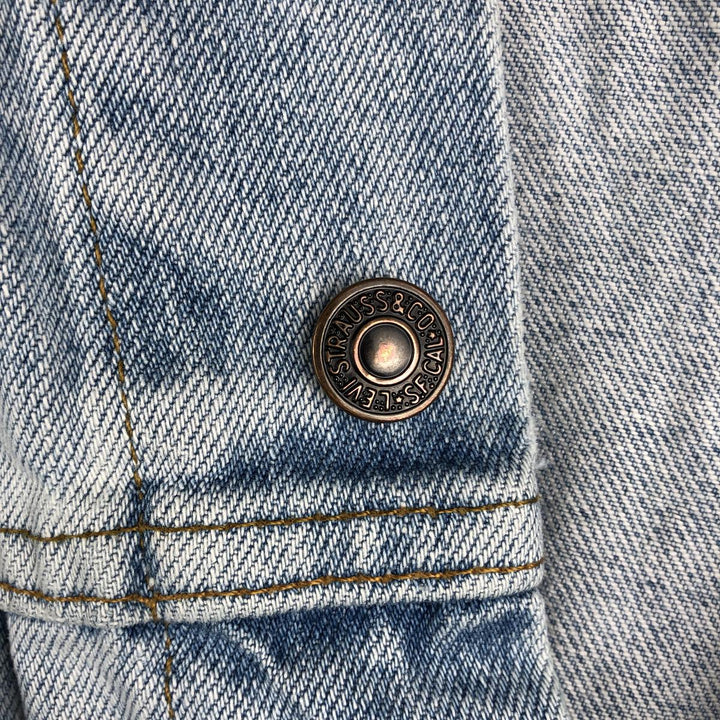 90'S Levi's 70503-02 Euro Model Denim Jacket, Men's XL, Vintage cotton blue type Vintage Second Hand