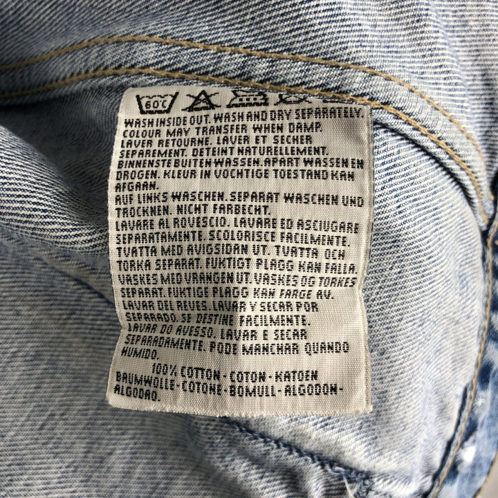 90'S Levi's 70503-02 Euro Model Denim Jacket, Jean Jacket, Men's M Size, Vintage cotton blue type Vintage Second Hand