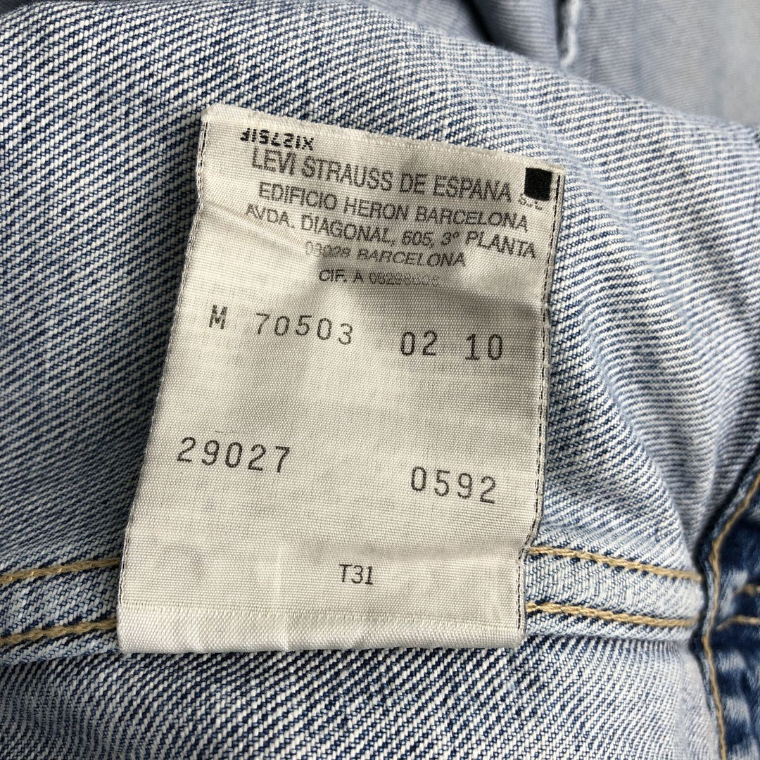 90'S Levi's 70503-02 Euro Model Denim Jacket, Jean Jacket, Men's M Size, Vintage cotton blue type Vintage Second Hand