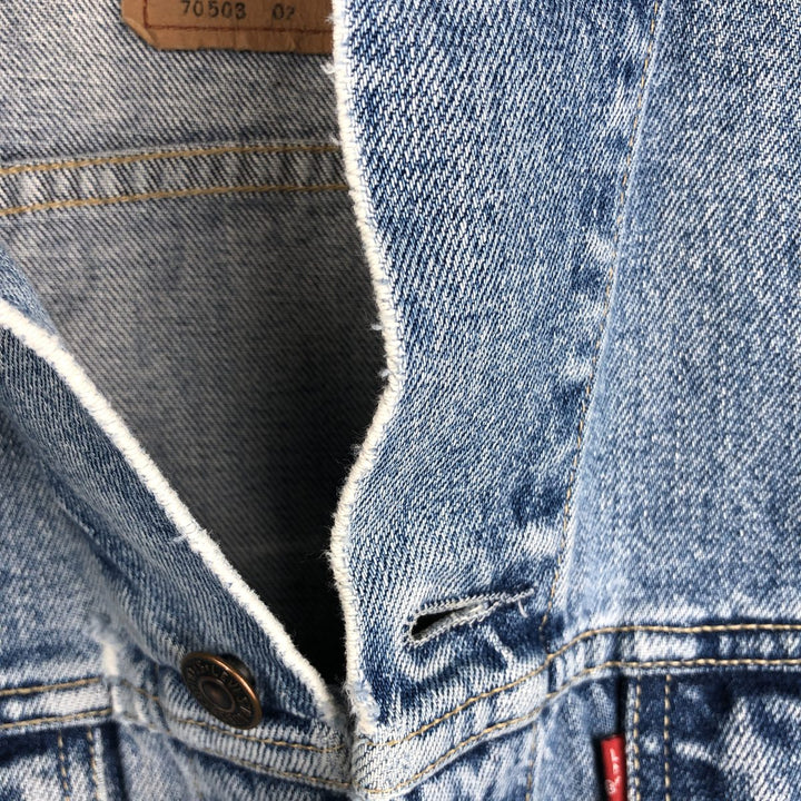 90'S Levi's 70503-02 Euro Model Denim Jacket, Jean Jacket, Men's M Size, Vintage cotton blue type Vintage Second Hand