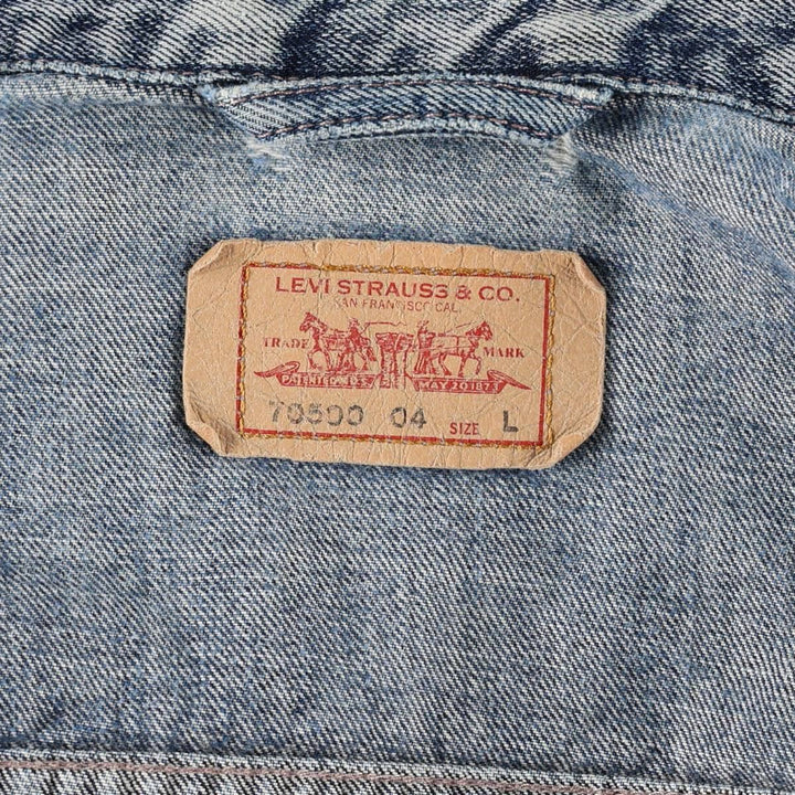 Levi's 70500-04 Euro Model Denim Jacket, Men's Size L cotton blue type Vintage Second Hand