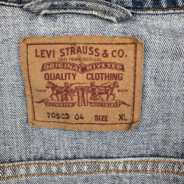 Levi's 70503 04 Euro Model Denim Jacket, Men's Size XL (Equivalent), Vintage cotton blue type Vintage Second Hand