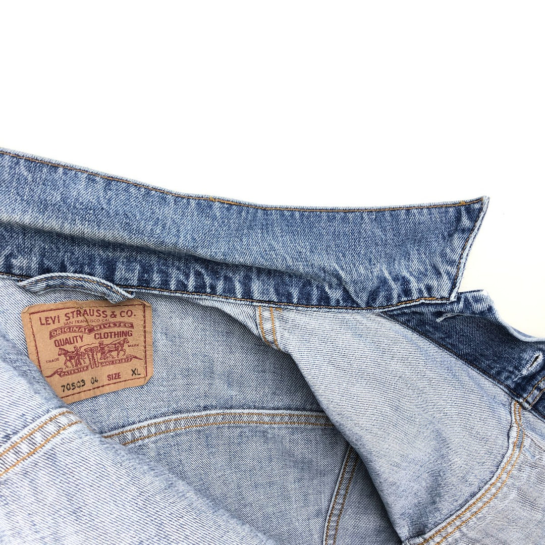 Levi's 70503 04 Euro Model Denim Jacket, Men's Size XL (Equivalent), Vintage cotton blue type Vintage Second Hand