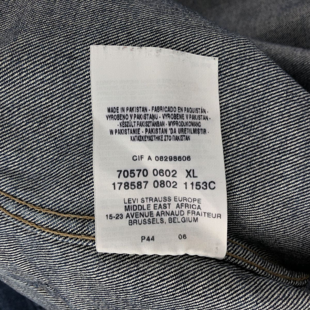 2000'S Levi's 70570-0602 Euro Model Denim Jacket, Men's Size XL (approx.) cotton blue type Vintage Second Hand