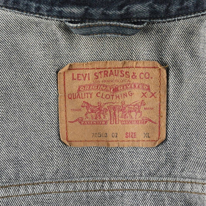 1990'S Levi's 70503-0255 Denim Jacket, Men's Size XL (approx.), Vintage cotton blue type Vintage Second Hand