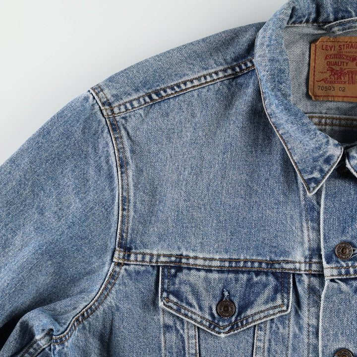 90'S Levi's 70503-0216 denim jacket, denim jacket, men's size L, vintage cotton blue type Vintage Second Hand