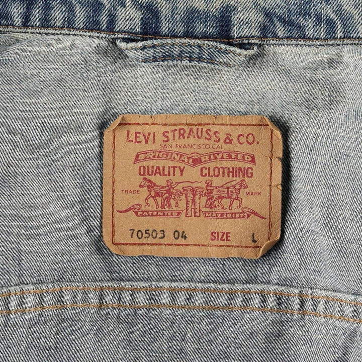 1990'S Levi's 70503-0401 Euro Model Denim Jacket (Men's Size L equivalent) Vintage cotton blue type Vintage Second Hand