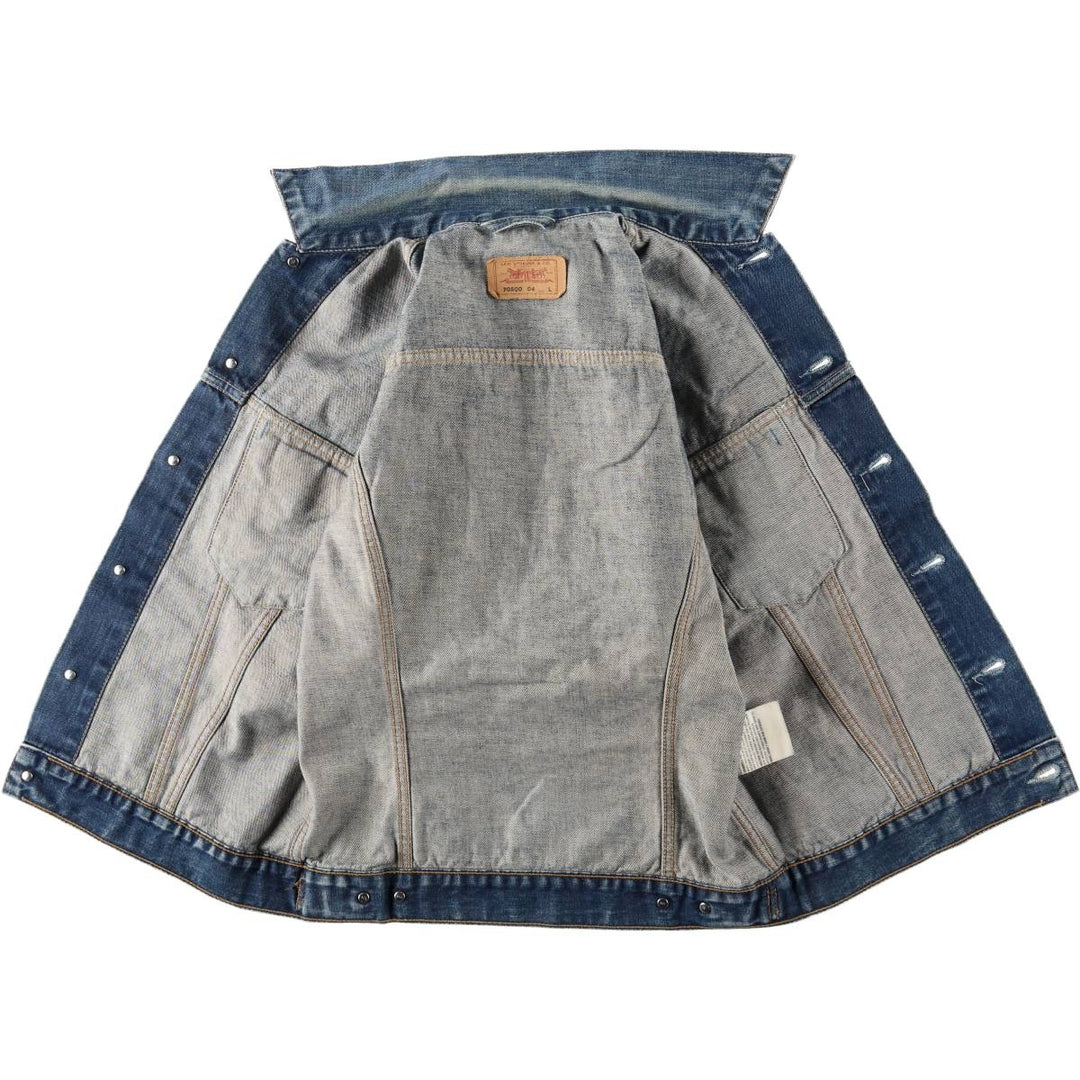 2000'S Levi's 70500-0408 Euro Model Denim Jacket (Men's Size L) cotton blue type Vintage Second Hand