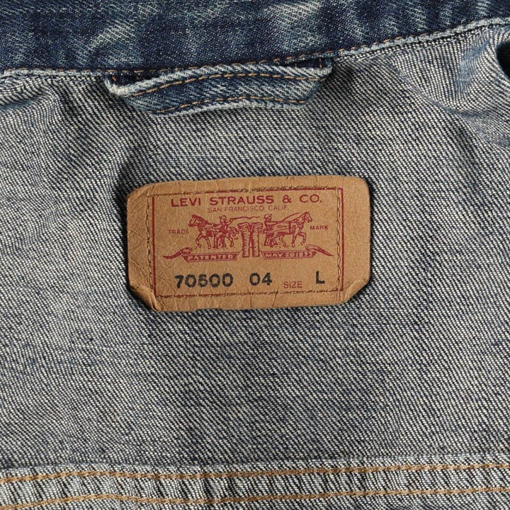 2000'S Levi's 70500-0408 Euro Model Denim Jacket (Men's Size L) cotton blue type Vintage Second Hand