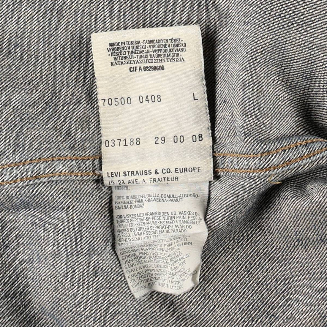 2000'S Levi's 70500-0408 Euro Model Denim Jacket (Men's Size L) cotton blue type Vintage Second Hand