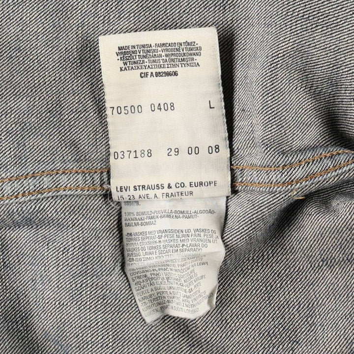 2000'S Levi's 70500-0408 Euro Model Denim Jacket (Men's Size L) cotton blue type Vintage Second Hand