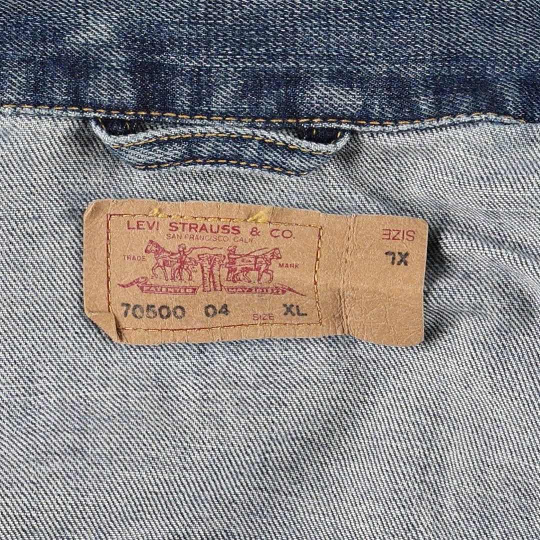 2000'S Levi's 70500-0460 Euro Model Denim Jacket (Men's XL equivalent) cotton blue type Vintage Second Hand