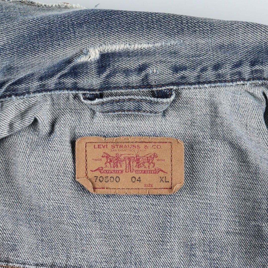 2000'S Levi's 70500-0474 Euro Model Denim Jacket, Men's Size XL cotton blue type Vintage Second Hand