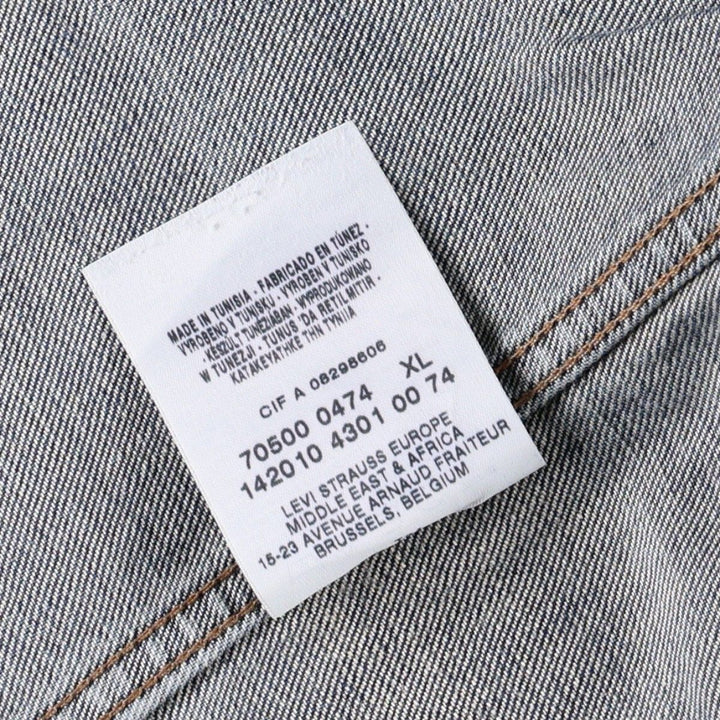 2000'S Levi's 70500-0474 Euro Model Denim Jacket, Men's Size XL cotton blue type Vintage Second Hand