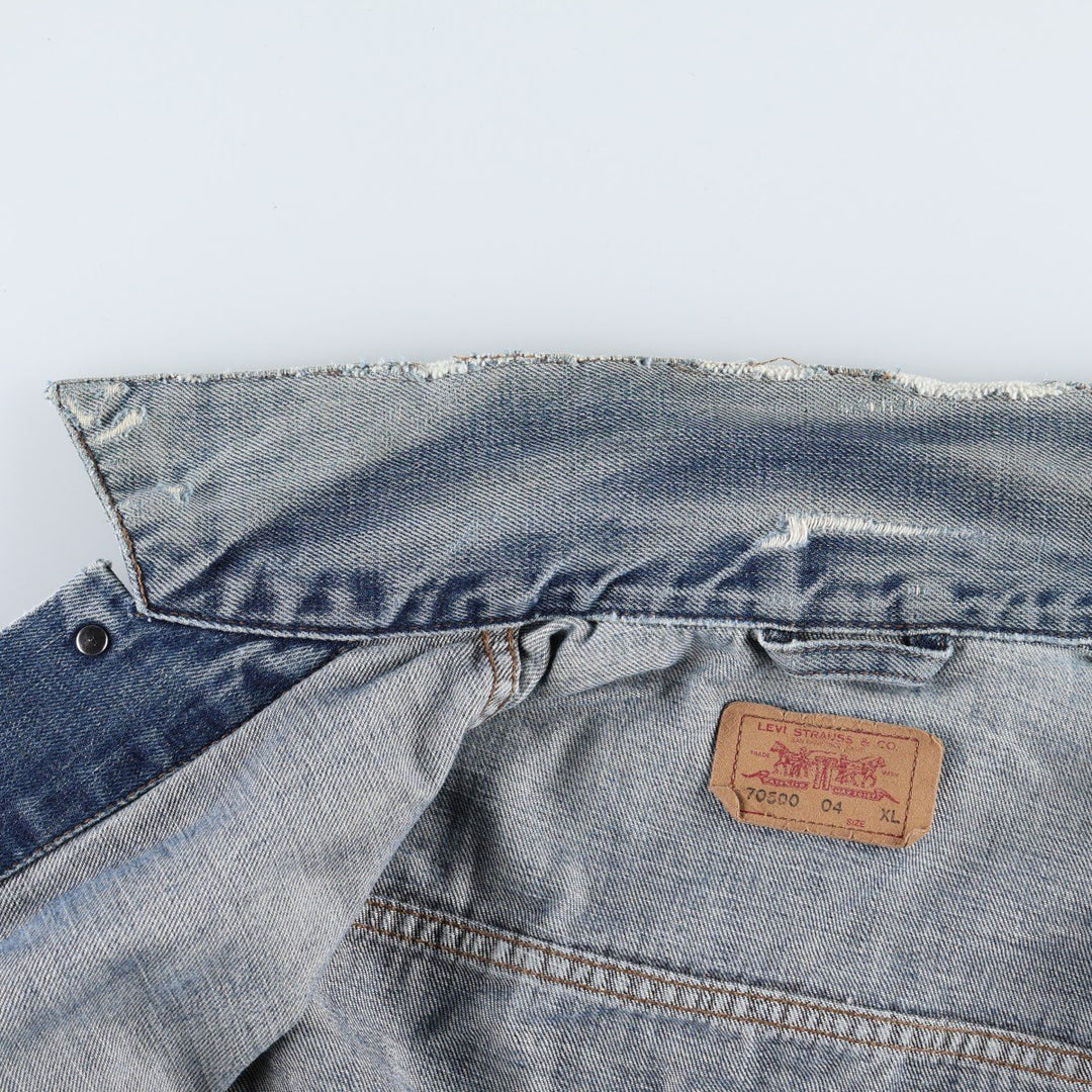 2000'S Levi's 70500-0474 Euro Model Denim Jacket, Men's Size XL cotton blue type Vintage Second Hand