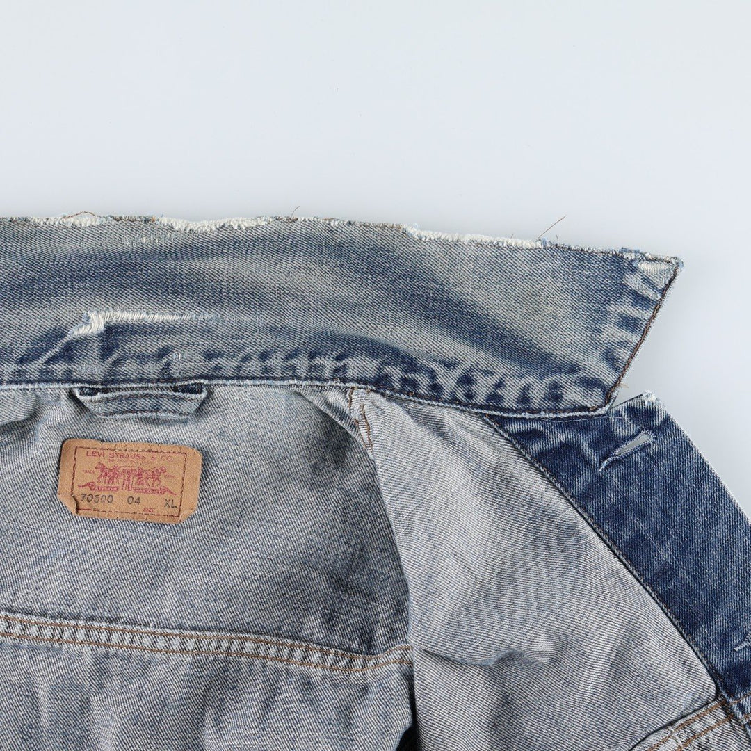 2000'S Levi's 70500-0474 Euro Model Denim Jacket, Men's Size XL cotton blue type Vintage Second Hand