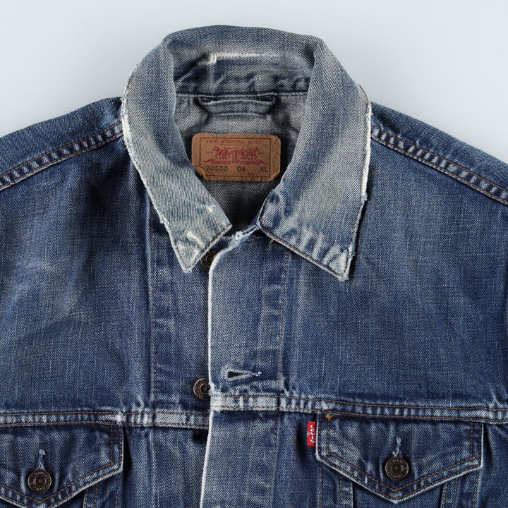 2000'S Levi's 70500-0474 Euro Model Denim Jacket, Men's Size XL cotton blue type Vintage Second Hand