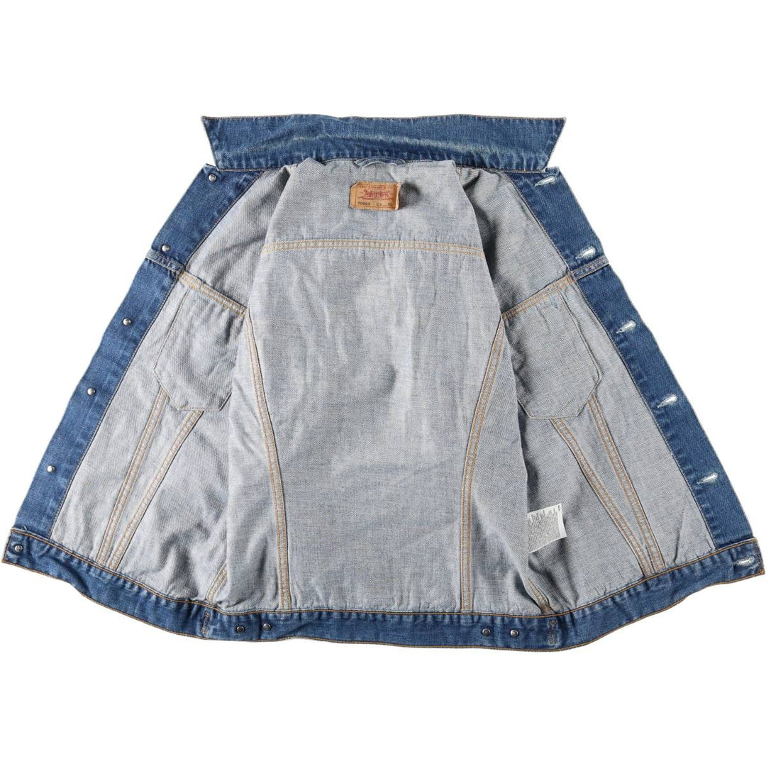 2000'S Levi's 70500-0414 Euro Model Denim Jacket, Men's Size XL cotton blue type Vintage Second Hand