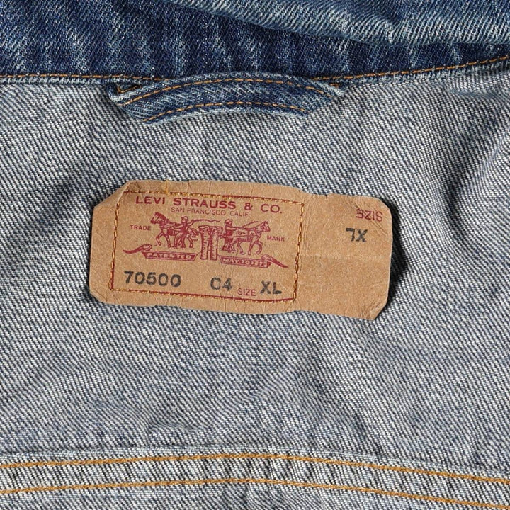 2000'S Levi's 70500-0414 Euro Model Denim Jacket, Men's Size XL cotton blue type Vintage Second Hand