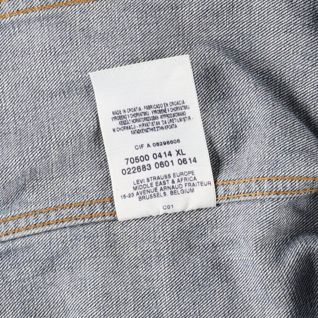 2000'S Levi's 70500-0414 Euro Model Denim Jacket, Men's Size XL cotton blue type Vintage Second Hand