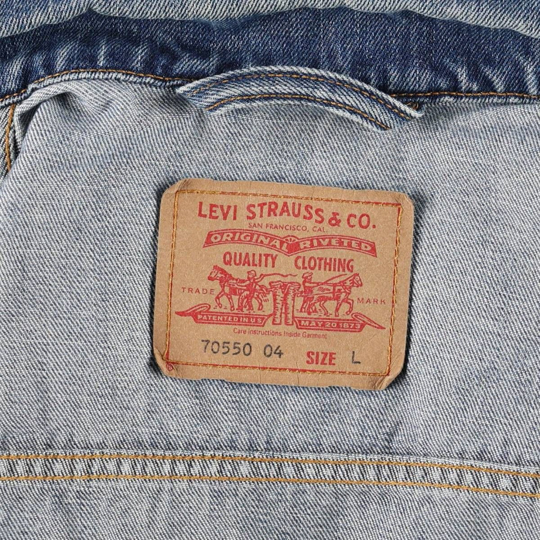 2000'S Levi's 70505-0414 Euro Model Denim Jacket (Men's Size L) cotton blue type Vintage Second Hand