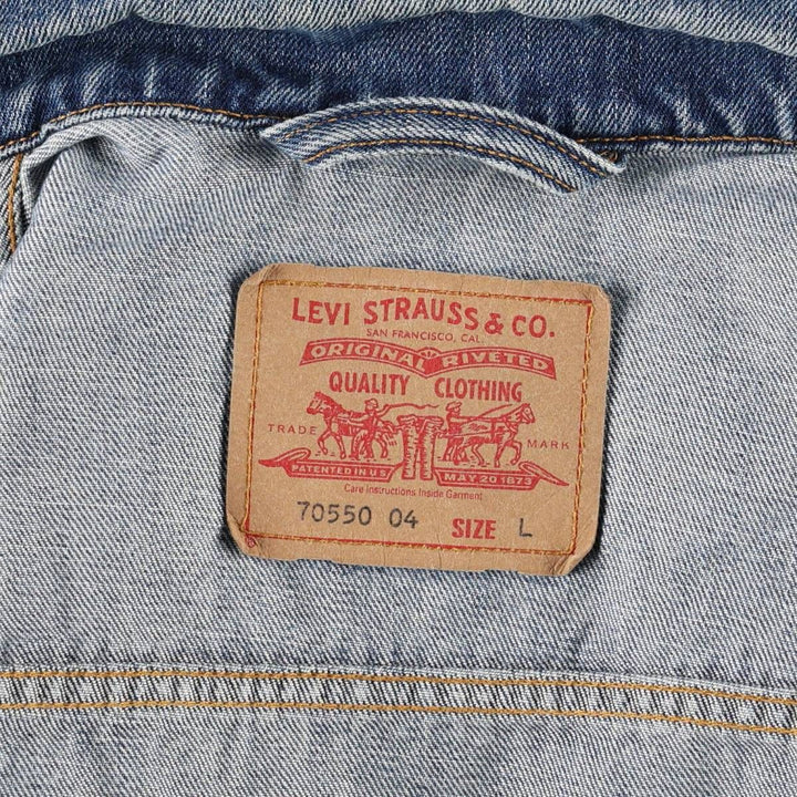 2000'S Levi's 70505-0414 Euro Model Denim Jacket (Men's Size L) cotton blue type Vintage Second Hand